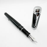 Aurora Black Talentum Fountain Pen - Medium 14 Kt Gold Nib