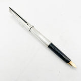 S.T. Dupont Sterling Silver - Smooth Cap/Fluted Barrel Classic Fountain Pen- Fine 18kt Gold Nib