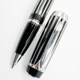 Montblanc Crystal Boheme Rollerball - Platinum-Plated Stripes over Black Resin (with Surface Wear)