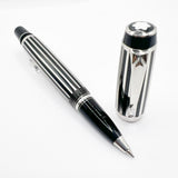 Montblanc Crystal Boheme Rollerball - Platinum-Plated Stripes over Black Resin (with Surface Wear)