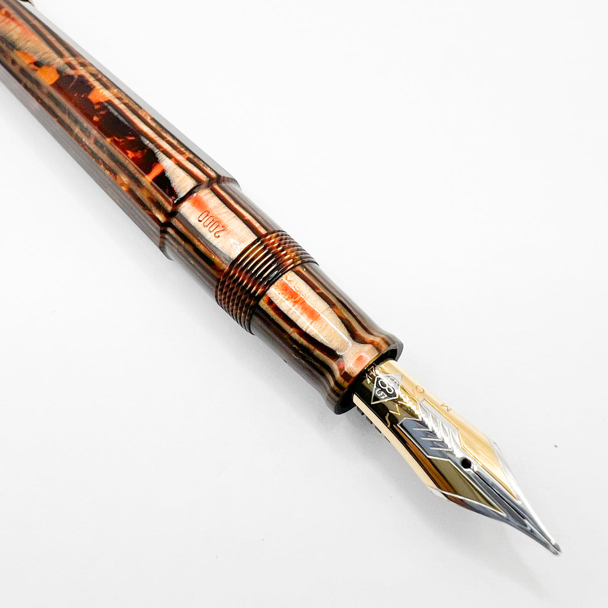 Omas Paragon Extra Original Style Facetted Arco Bronze Exquisite Celluloid Fountain Pen - FLEXIBLE Medium 14kt Gold Nib