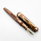 Omas Paragon Extra Original Style Facetted Arco Bronze Exquisite Celluloid Fountain Pen - FLEXIBLE Medium 14kt Gold Nib