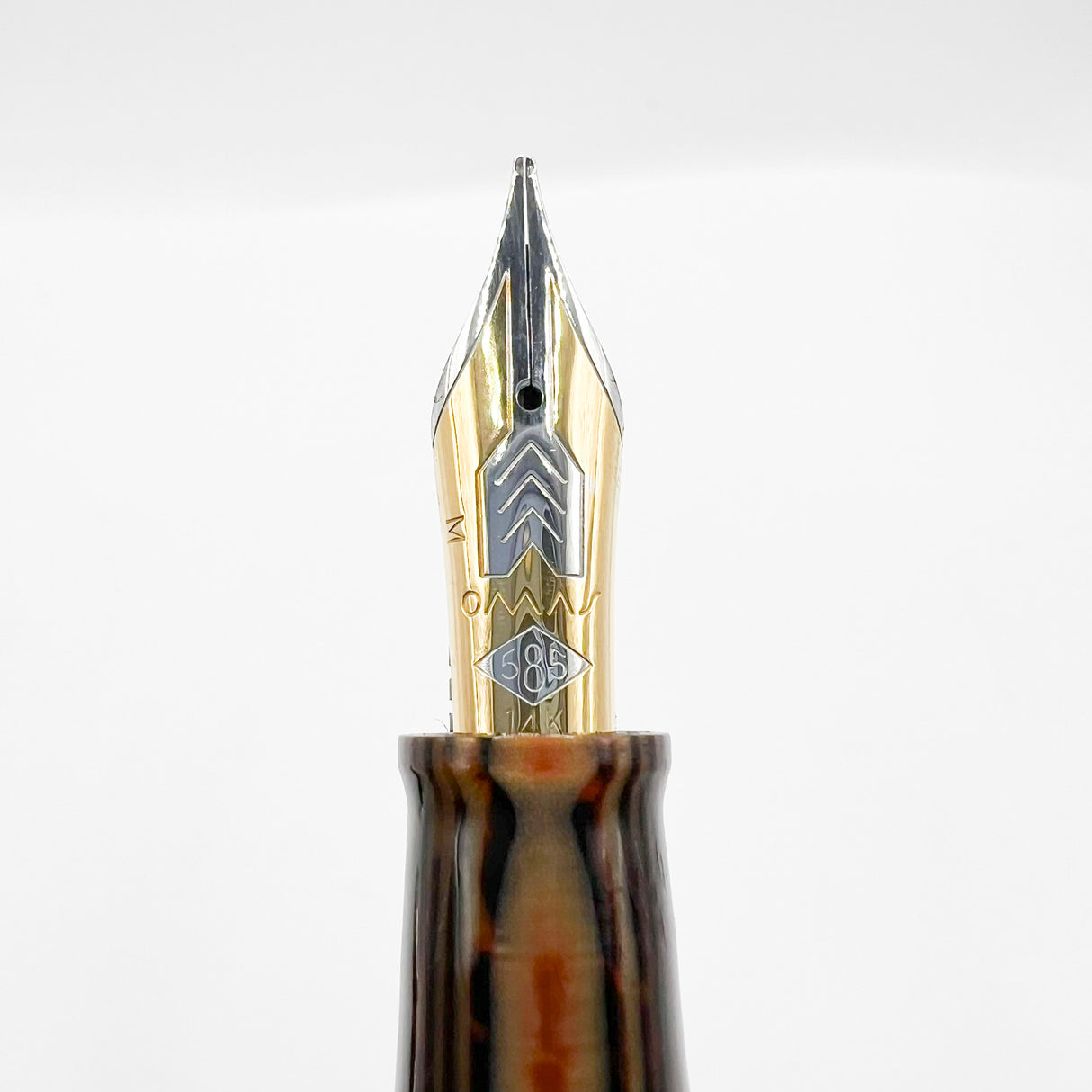 Omas Paragon Extra Original Style Facetted Arco Bronze Exquisite Celluloid Fountain Pen - FLEXIBLE Medium 14kt Gold Nib
