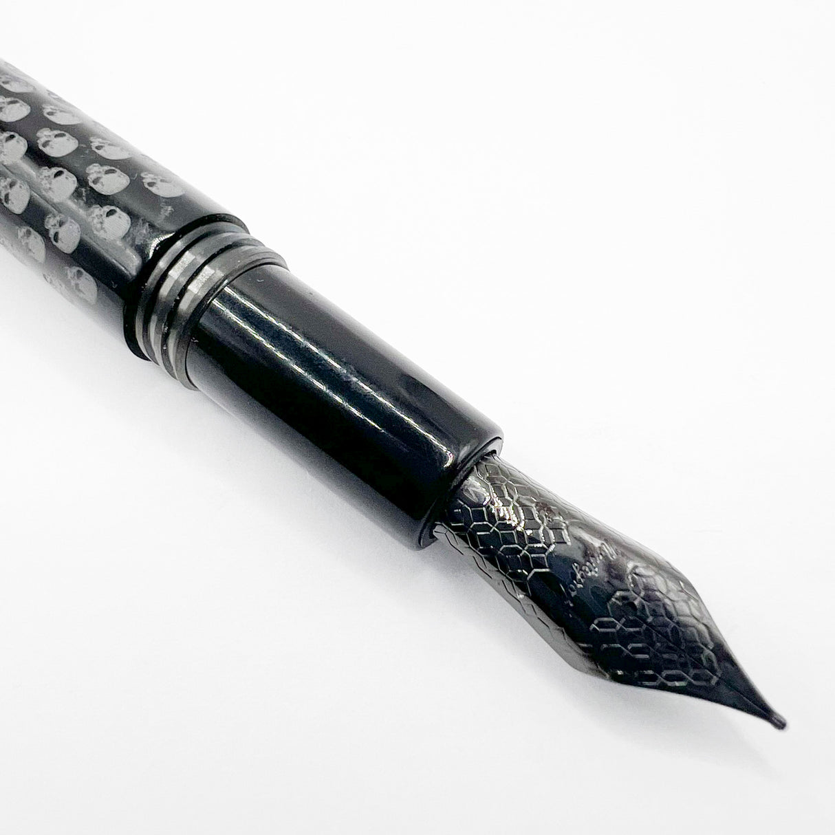 Montegrappa Fortuna Black Skull Fountain Pen  - Medium Stainless Steel Nib