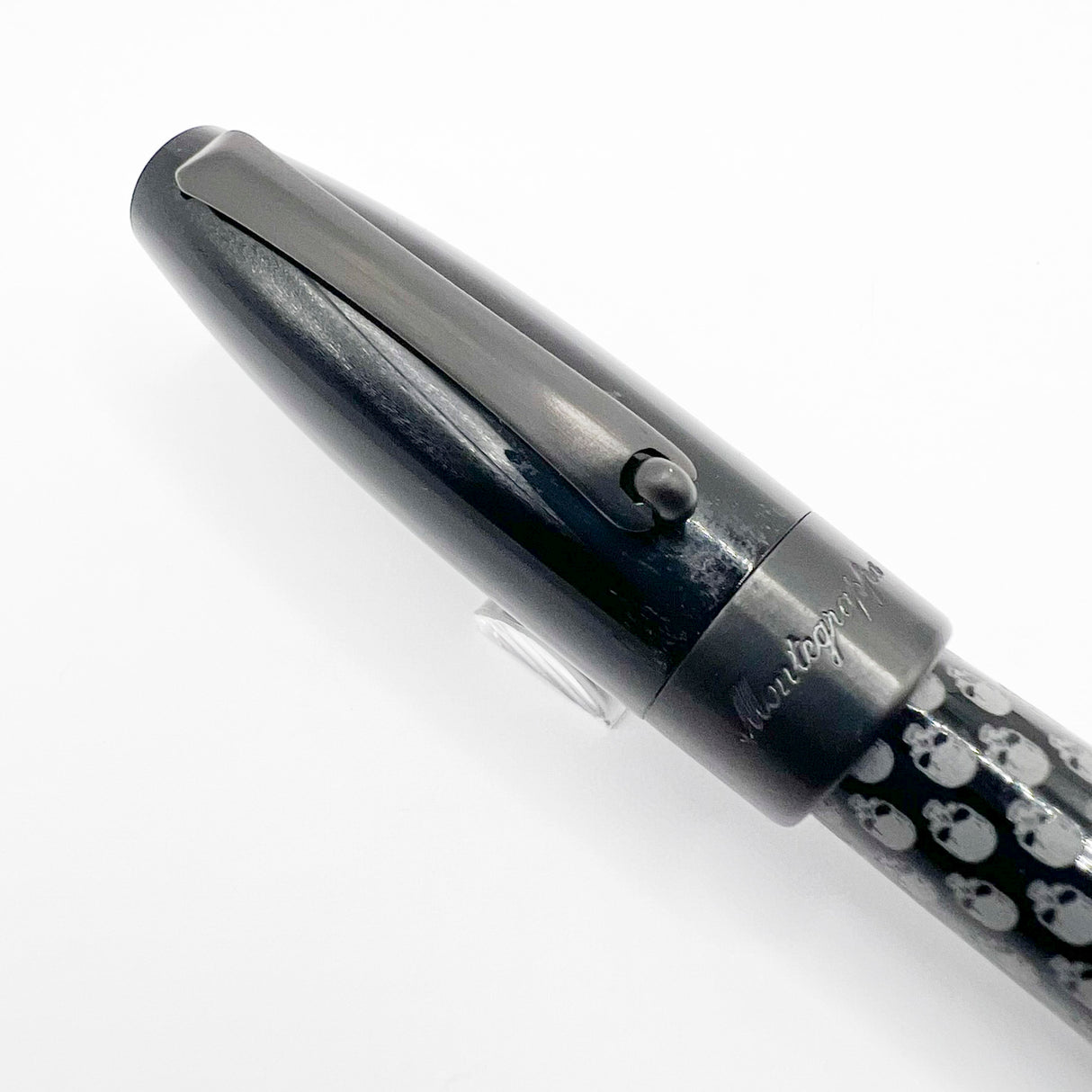 Montegrappa Fortuna Black Skull Fountain Pen  - Medium Stainless Steel Nib
