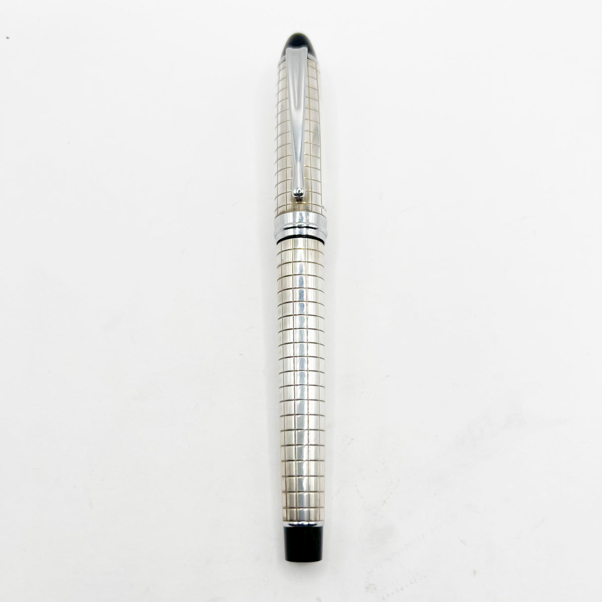Aurora Sterling Silver Quadra Fountain Pen  - Fine 14kt Gold Nib