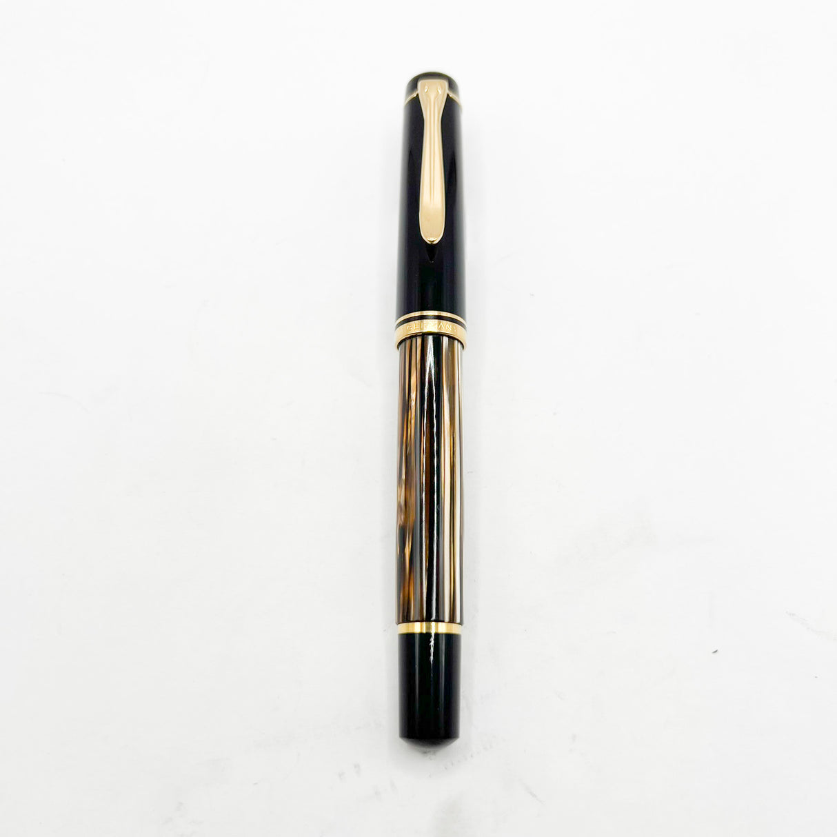 Pelikan M400 Tortoise Brown Fountain Pen - Broad 14kt Gold Nib
