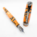 Conway Stewart Model #100 Orange Swirl Fountain Pen  - Medium Stainless Steel Nib