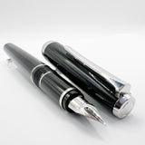 Pilot Falcon II Metal Black Fountain Pen - Semi-Flex Extra Fine 14kt Gold Nib