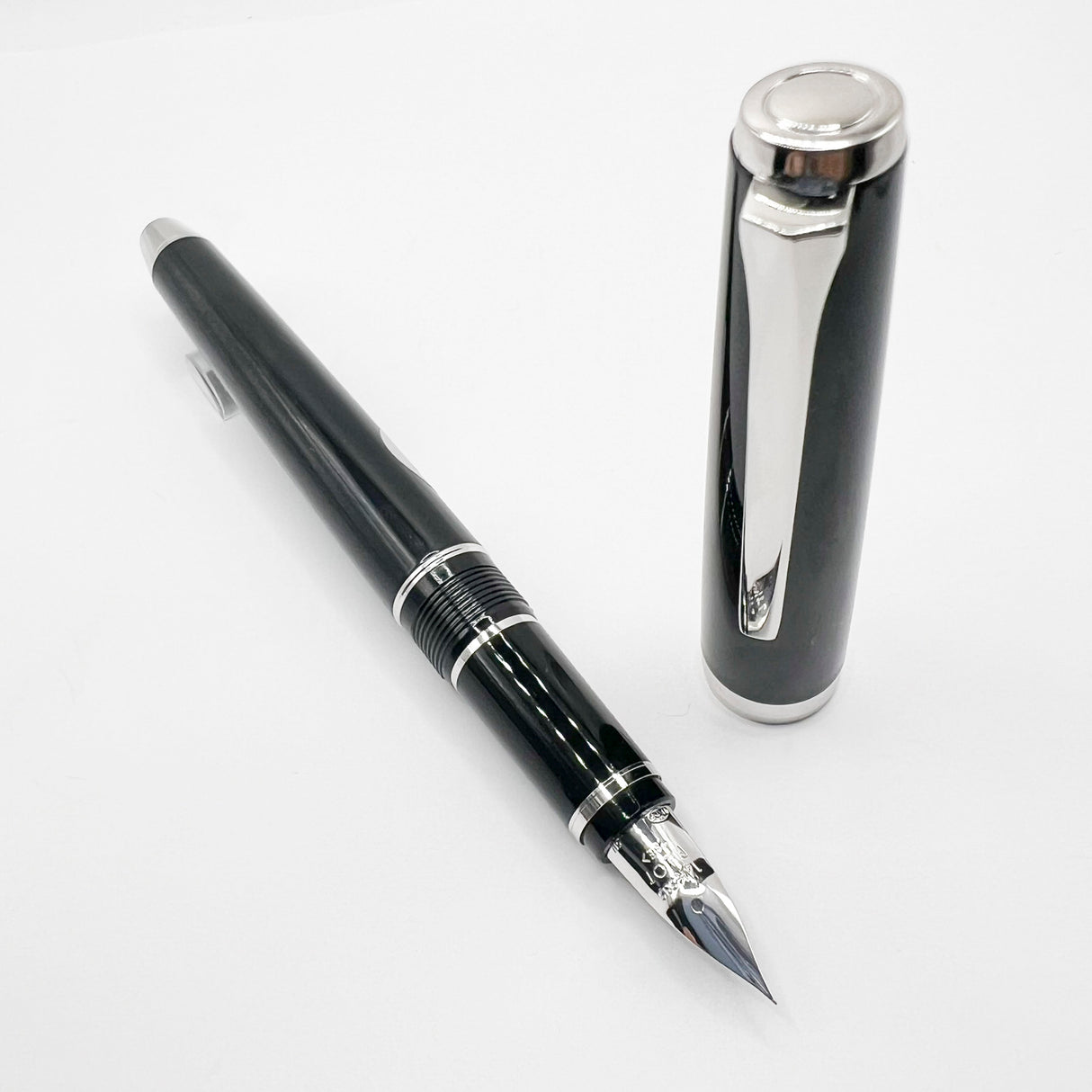 Pilot Falcon II Metal Black Fountain Pen - Semi-Flex Extra Fine 14kt Gold Nib