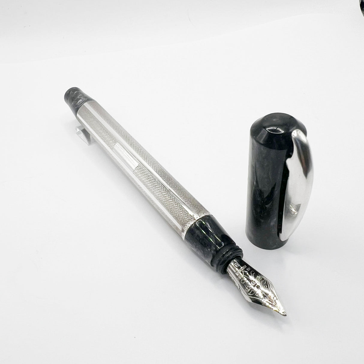 Visconti Rinascimento Stardust Grey Fountain Pen -   Broad 14kt Gold Nib