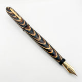 Oldwin (France) Oversized Wood Spina Fountain Pen -  Flexible Large #8 Medium 18kt Gold Nib