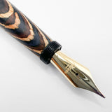 Oldwin (France) Oversized Wood Spina Fountain Pen -  Flexible Large #8 Medium 18kt Gold Nib