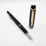 Montblanc Classique #144 Black Resin Fountain Pen  - Broad  14kt Gold Nib