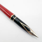Sheaffer Full Size Targa Red Lacque Fountain Pen - Medium 14kt Gold Nib