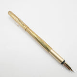 Montblanc Noblesse Gold-Plated Etched Vertical Lines Fountain Pen  - Fine 14kt Gold Nib