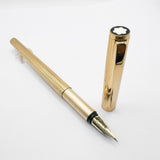 Montblanc Noblesse Gold-Plated Etched Vertical Lines Fountain Pen  - Fine 14kt Gold Nib