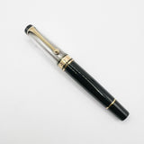 Aurora Optima Black Resin/Sterling Silver Guilloche Cap Fountain  Pen - Fine 14kt Gold Nib
