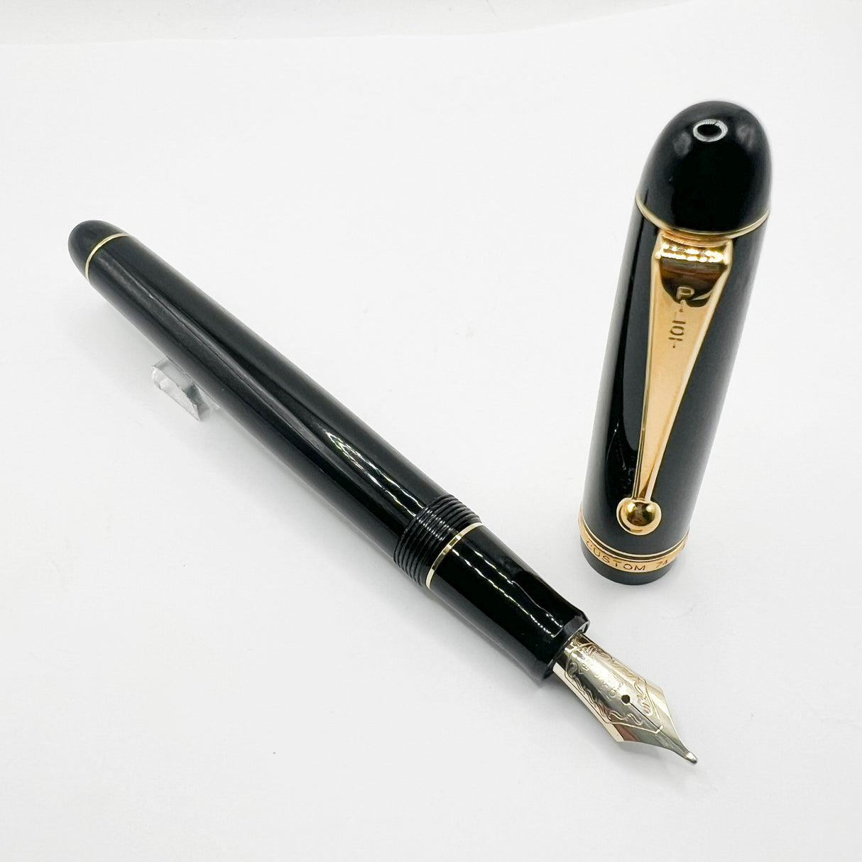 Pilot Custom 74 Black Fountain Pen -  Double Broad 14kt Gold Nib