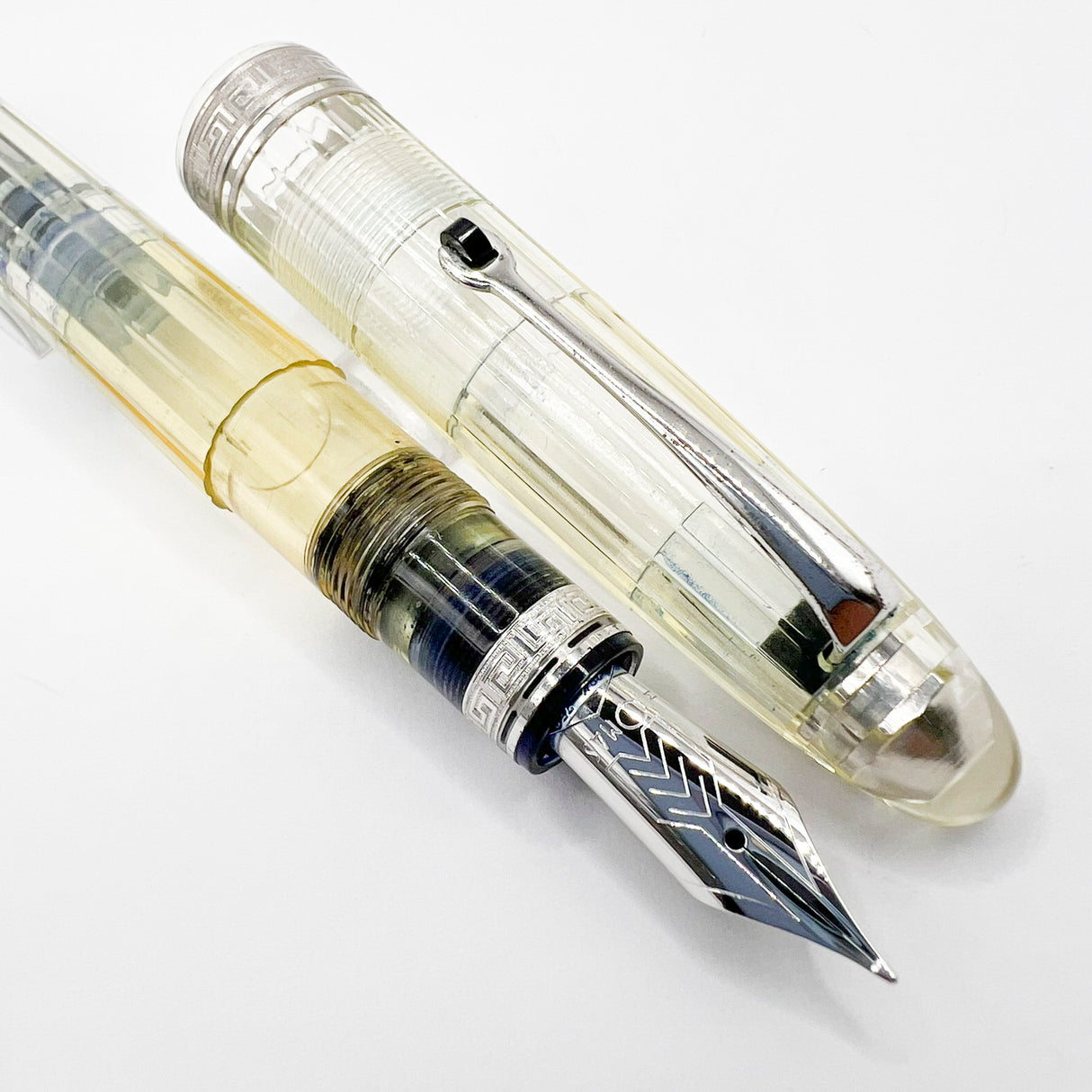 OMAS Ogiva Transparent Fluted Demonstrator Fountain Pen- Medium 18kt Gold Nib