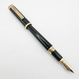 Montegrappa Zero Elegant Black 4-Sided Fountain Pen with Rounded  Corners- Medium 14kt Gold Nib