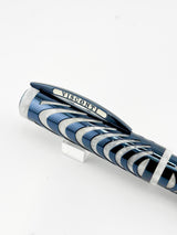 Visconti Ripple Silver Metallic Blue Limited Edition Fountain Pen - Flexible Fine 18kt Gold Nib