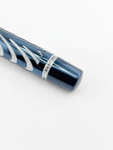 Visconti Ripple Silver Metallic Blue Limited Edition Fountain Pen - Flexible Fine 18kt Gold Nib