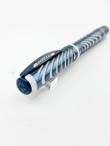 Visconti Ripple Silver Metallic Blue Limited Edition Fountain Pen - Flexible Fine 18kt Gold Nib