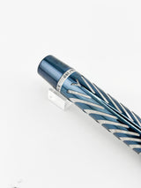 Visconti Ripple Silver Metallic Blue Limited Edition Fountain Pen - Flexible Fine 18kt Gold Nib