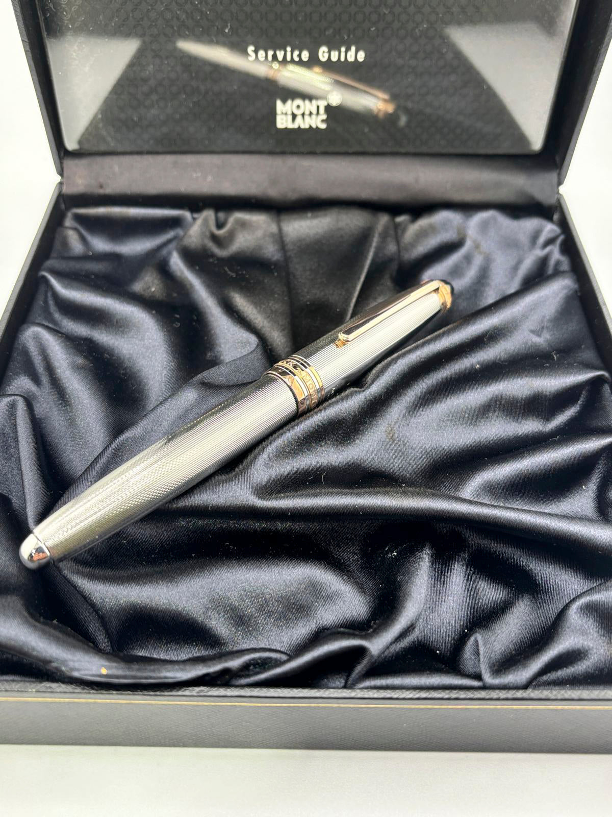 Montblanc Meisterstuck 75th Anniversary Numbered Limited Edition Solitaire Barleycorn Sterling Silver LeGrand Rollerball