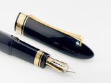 OMAS Oversized Blue/Black #360 Triangulated Fountain Pen - Fine 18kt Gold Nib