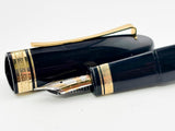 OMAS Oversized Blue/Black #360 Triangulated Fountain Pen - Fine 18kt Gold Nib