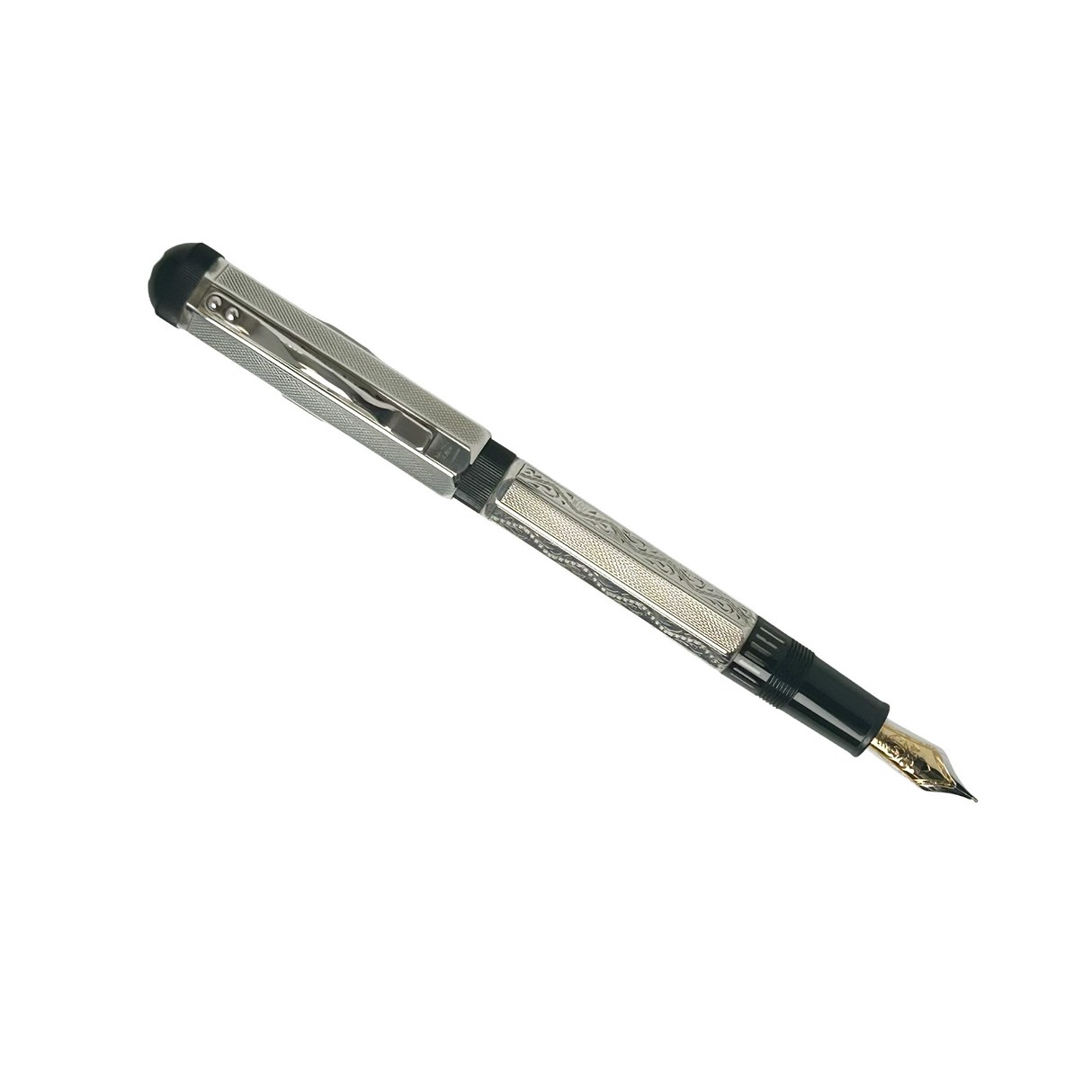 Montblanc Lorenzo De Medici Sterling Silver  Patron of the Arts Fountain Pen - Medium 18kt Gold Nib - A GRAIL Pen!