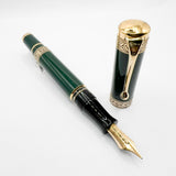 Aurora Original Dante Alighieri Green Lacquered Limited Edition Fountain Pen - Medium 18 Kt Gold Nib