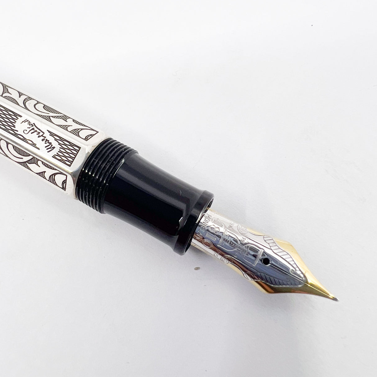 Montblanc Marcel Proust Sterling Silver Writer Series Fountain Pen - Fine 18kt Gold Nib