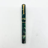 Parker Duofold Centennial (Largest) Marbled Blue Fountain Pen - Double Broad Oblique #91 18kt Gold Nib