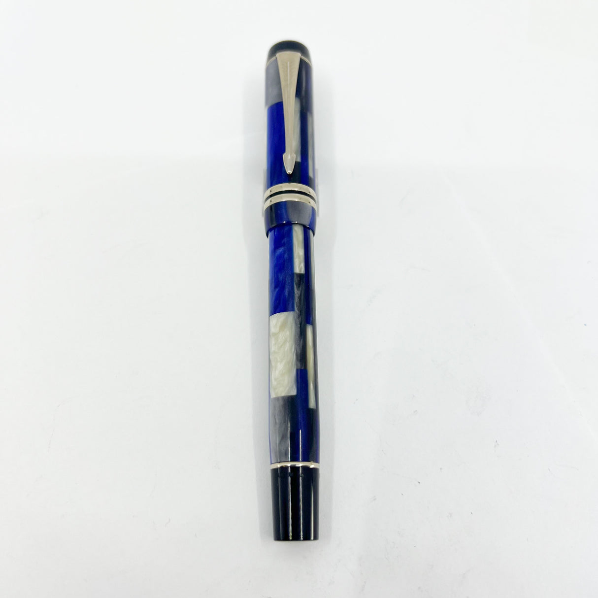 Parker Blue Mosaic International Duofold Fountain Pen - Medium 18kt Gold Nib