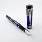 Parker Blue Mosaic International Duofold Fountain Pen - Medium 18kt Gold Nib