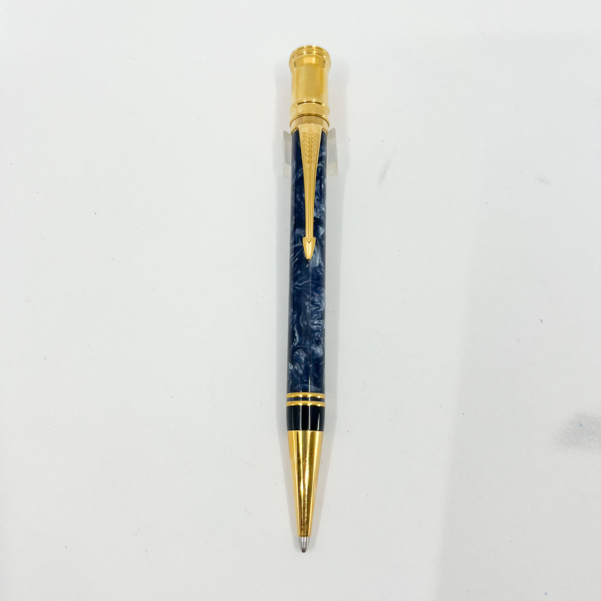Parker Duofold  Marble Blue Ballpoint Pen (Circa 1991)