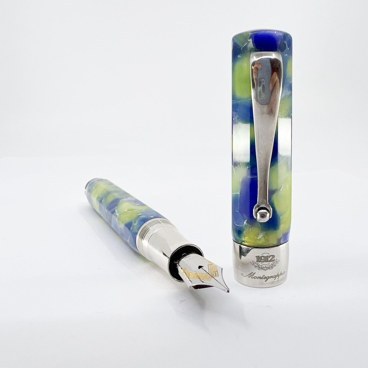 Montegrappa Harmony Solo Lustrous Blue/Green Octagonal Fountain Pen - Medium 18kt Gold Nib