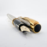 Waterman L'Etalon Beautiful Sterling Silver Basket Weave Design Fountain Pen- Fine 18kt Gold Nib