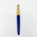 Waterman Edson Blue Translucent Fountain Pen - Fine 18kt Gold  Nib