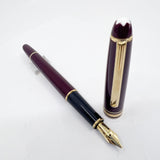 Montblanc #144 Bordeaux Resin Fountain Pen - Medium 14kt Gold Nib