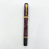 Parker Duofold International Maroon Marble Fountain Pen (Circa 1990) - Broad 18kt Gold Nib