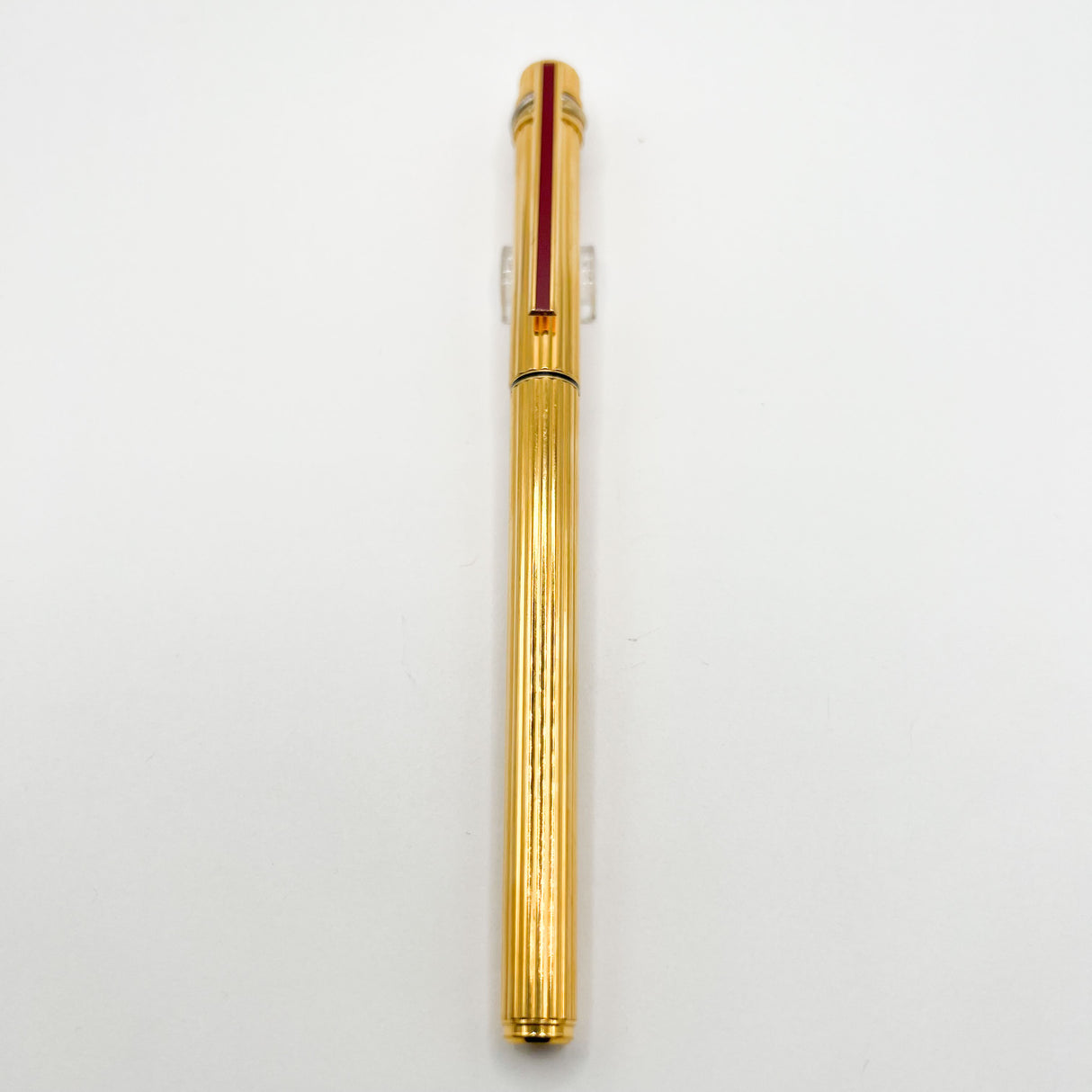Cartier  Gold-Plated Fluted Must de Cartier Fountain Pen - Medium 18kt Gold Nib