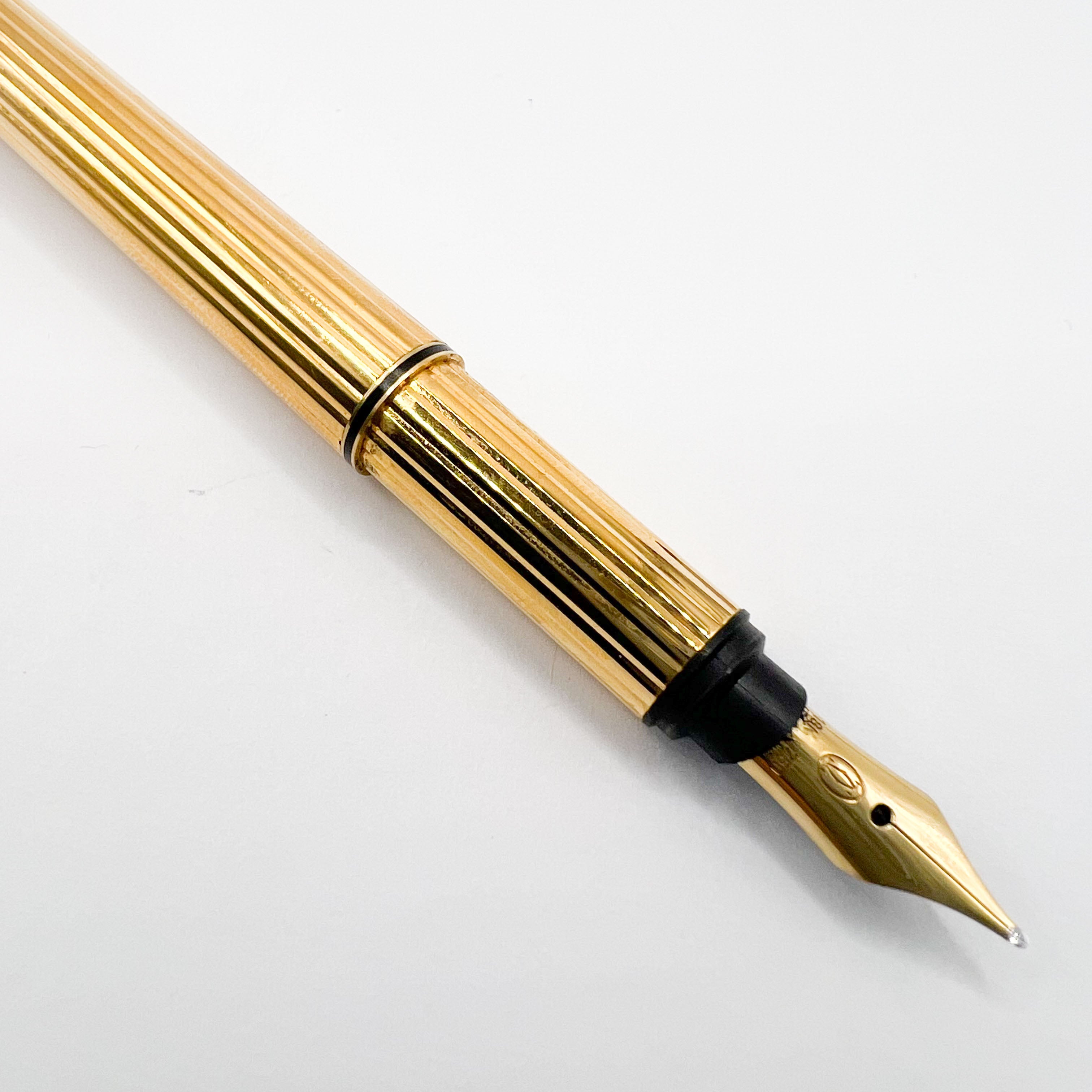 Cartier Gold-Plated Fluted Must de Cartier Fountain Pen - Medium