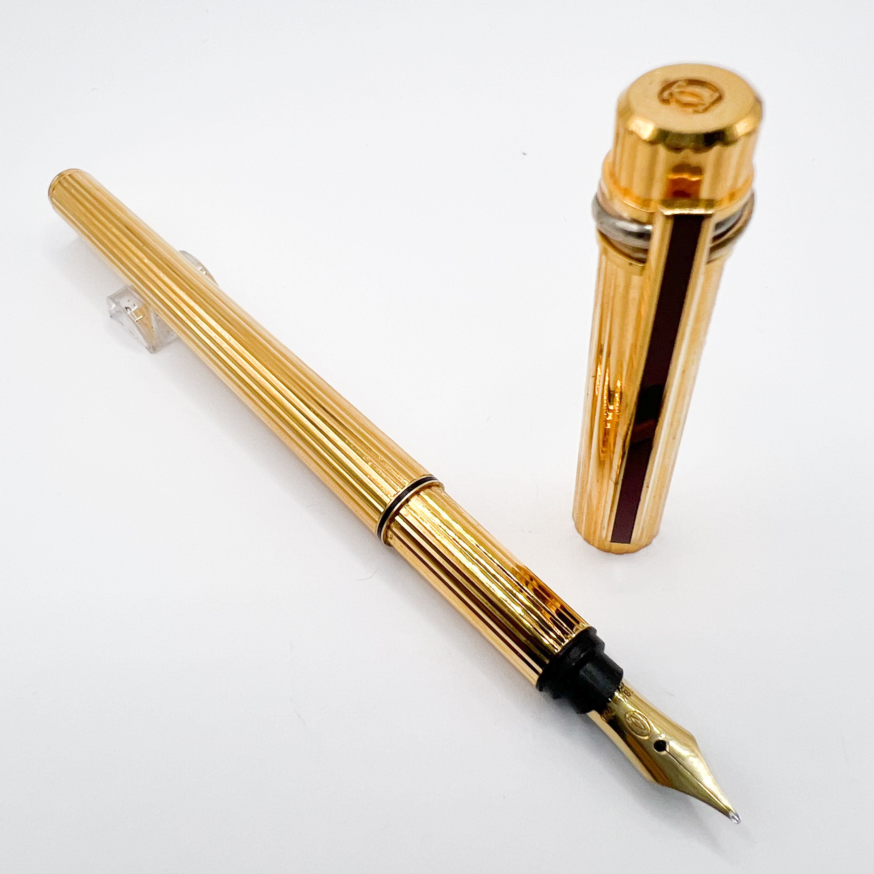 Cartier Gold-Plated Fluted Must de Cartier Fountain Pen - Medium