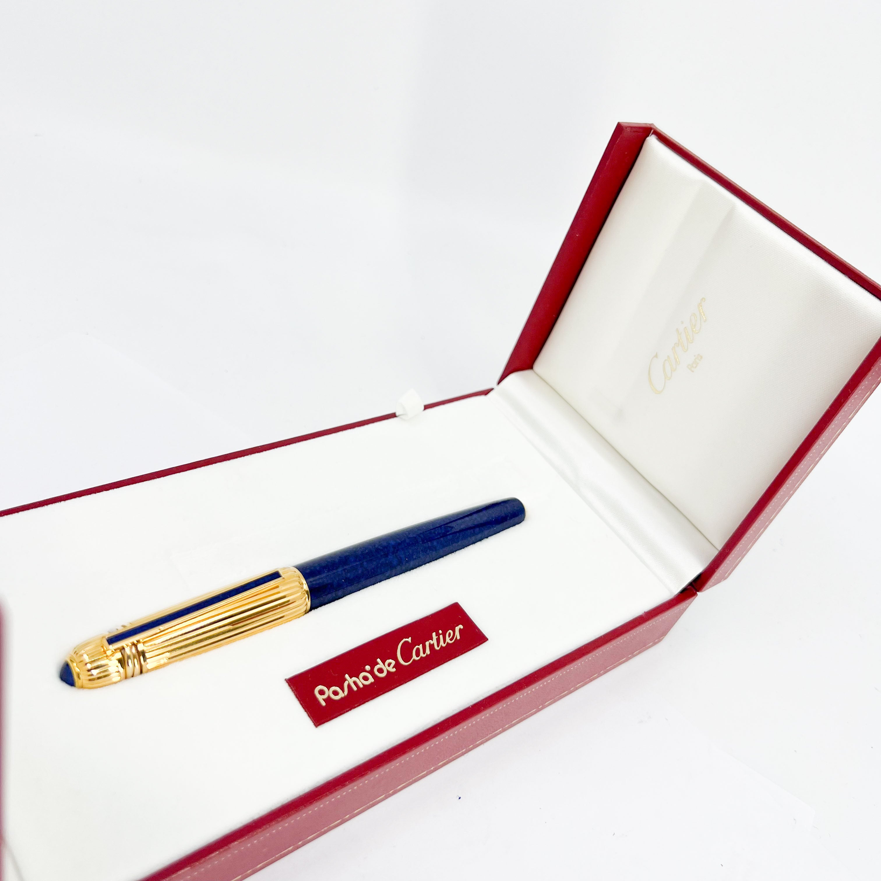 Cartier Pasha Capped Trinity Ballpoint - Blue Marbled Lacquer