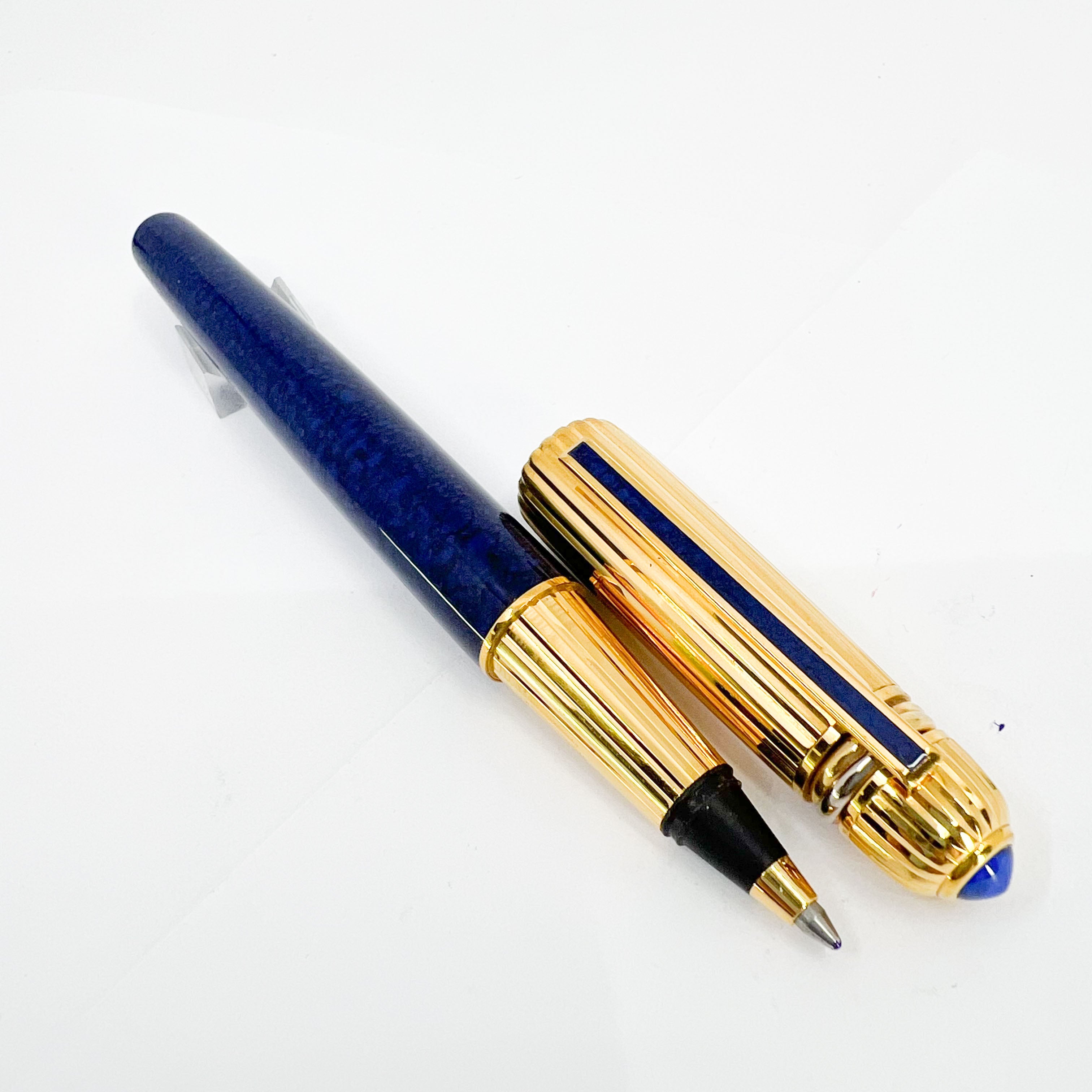 Cartier Pasha Capped Trinity Ballpoint - Blue Marbled Lacquer