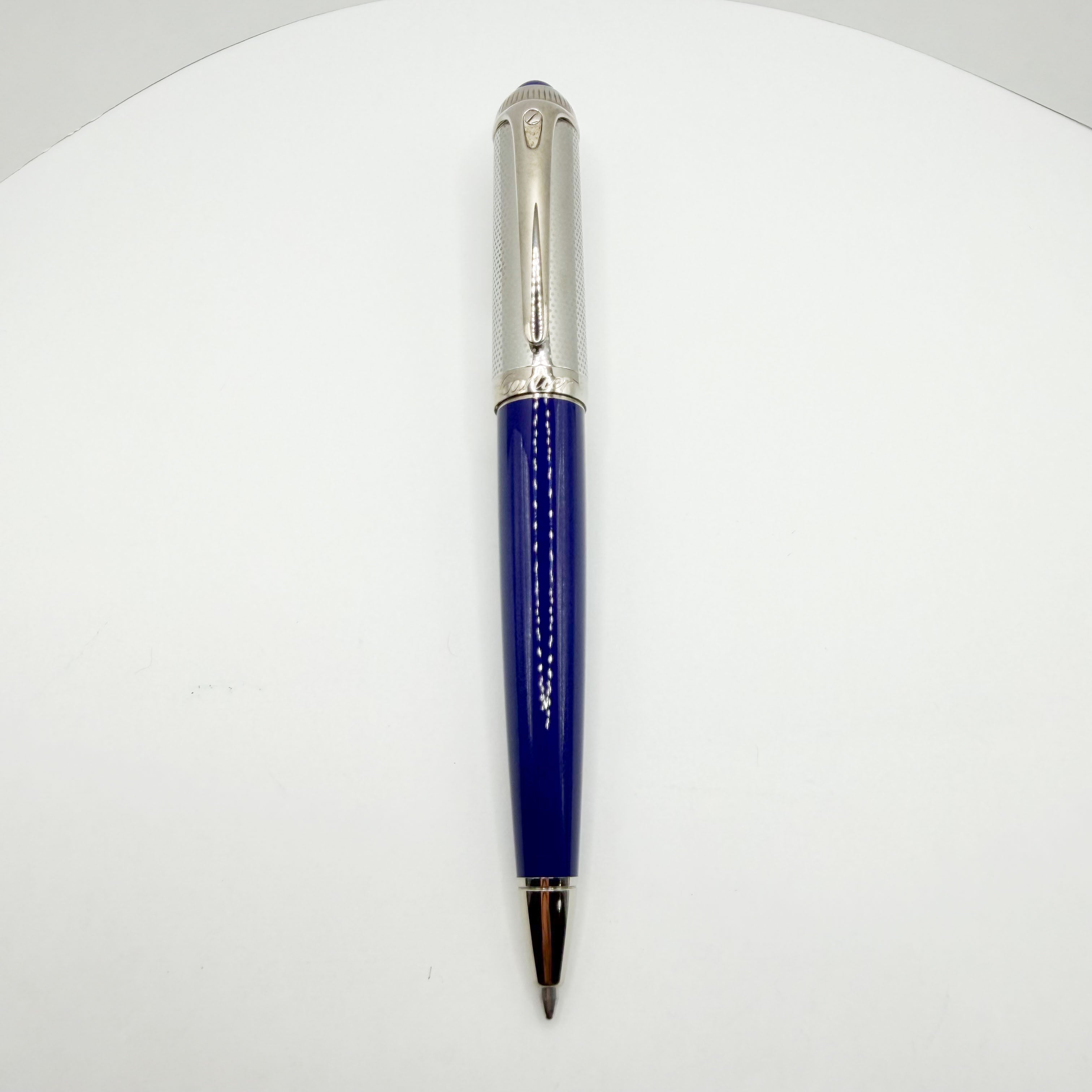 Cartier Electric Blue Roadster with Palladium-Finished Textured